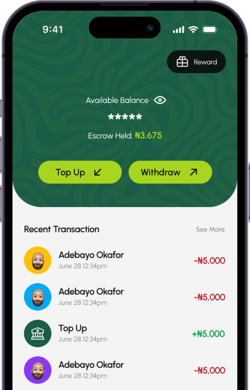 ToviaHive Secure Payments App Screen